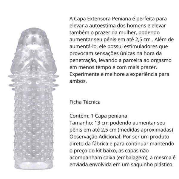 Capa Peniana Extensora Preservativo Reutilizável de Silicone Aumenta Engrossa - Image 2