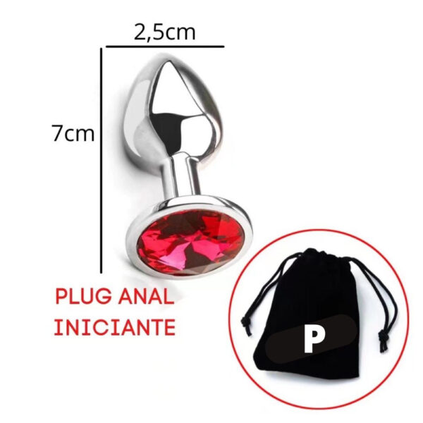 Plug Anal em Aço Inox Polido com Detalhe de Jóia na Base P.M.G - Image 2