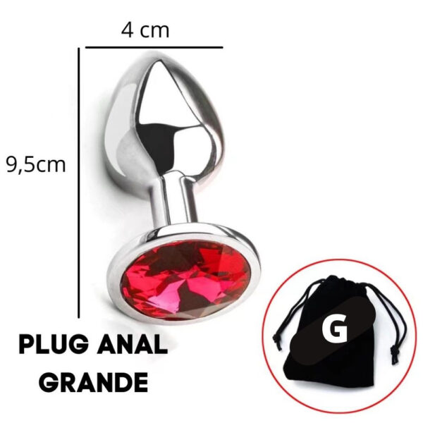 Plug Anal em Aço Inox Polido com Detalhe de Jóia na Base P.M.G - Image 4