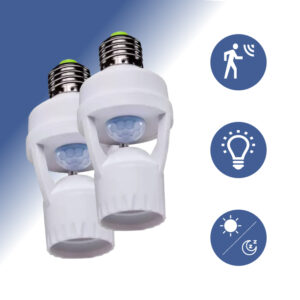 Kit 2 Sensores de Presença Com Fotocélula Para Lâmpada Soquete