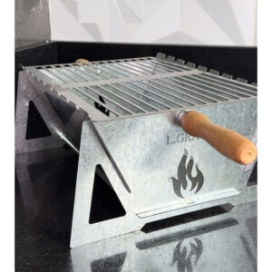 Churrasqueira Portátil Desmontável Grelha de Inox para Apartamento Praia Rancho Presente