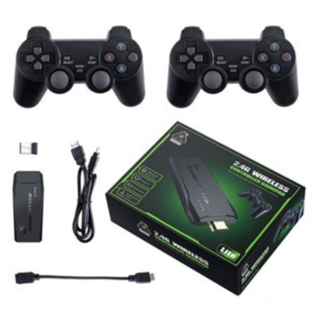 Video Game Stick 10mil 2 Controles Sem Fio Console Original Portatil Jogos Retro Antigo